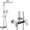 Silla Élégant Colonne de Douche avec Mitigeur Réglable en Hauteur Système de Douche, Chrome