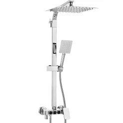 Silla Élégant Colonne de Douche avec Mitigeur Réglable en Hauteur Système de Douche, Chrome