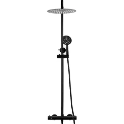 Silla Élégant Colonne de Douche avec Mitigeur Réglable en Hauteur Système de Douche termostatique, Noir