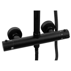 Silla Élégant Colonne de Douche avec Mitigeur Réglable en Hauteur Système de Douche termostatique, Noir