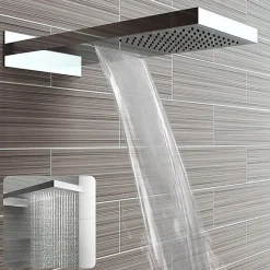 Silla Élégant Colonne de Douche Encastrée Ensemble de Douche Mécanique Système de Douche Encastrable, Chrome