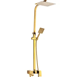 Silla Élégant Colonne de Douche avec Mitigeur Réglable en Hauteur Système de Douche, Doré