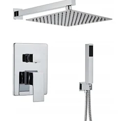 Silla Élégant Colonne de Douche en Laiton Encastrée, Ensemble de Douche Mécanique, Chrome