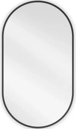 SILLA Miroir mural ovale, 80 x 45 cm, cadre noir