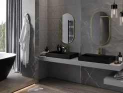 SILLA Miroir mural ovale, 80 x 45 cm, cadre doré