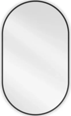 SILLA Miroir mural ovale, 85 x 50 cm, cadre noir