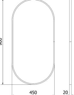 SILLA Miroir mural ovale, 90 x 45 cm, cadre doré