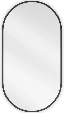 SILLA Miroir mural ovale, 75 x 40 cm, cadre noir