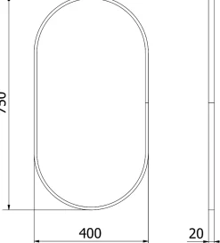SILLA Miroir mural ovale, 75 x 40 cm, cadre noir