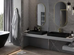 SILLA Miroir mural ovale, 100 x 50 cm, cadre doré