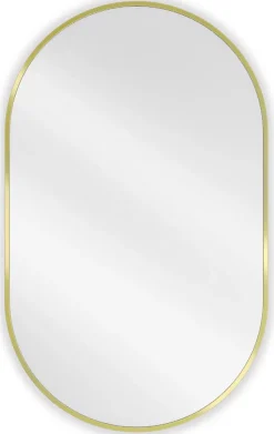 SILLA Miroir mural ovale, 90 x 55 cm, cadre doré