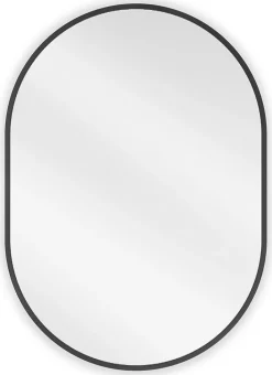 SILLA Miroir mural ovale, 70 x 50 cm, cadre noir
