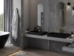 SILLA Miroir mural ovale, 100 x 35 cm, cadre doré