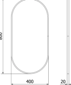 SILLA Miroir mural ovale, 80 x 40 cm, cadre noir