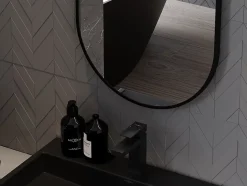 SILLA Miroir mural ovale, 80 x 40 cm, cadre noir