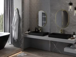 SILLA Miroir mural ovale, 70 x 50 cm, cadre doré