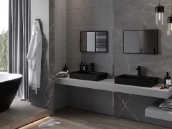 SILLA Miroir mural rectangulaire, 60 x 40 cm, cadre noir