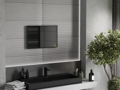 SILLA Miroir mural rectangulaire, 60 x 40 cm, cadre noir