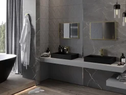 SILLA Miroir mural rectangulaire, 60 x 40 cm, cadre doré