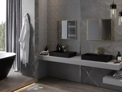 SILLA Miroir mural rectangulaire, 60 x 50 cm, cadre doré
