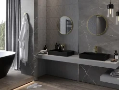SILLA Miroir mural rond, 30 cm, cadre doré