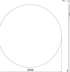 SILLA Miroir mural rond, 70 cm, sans cadre