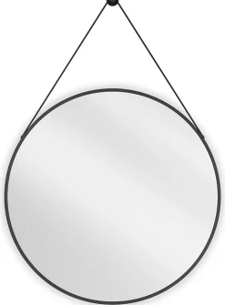 SILLA Miroir mural rond, 70 cm, cadre noir