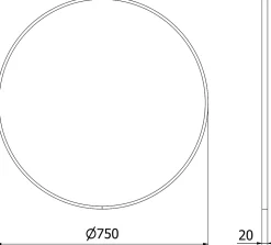 SILLA Miroir mural rond, 75 cm, cadre doré