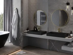 SILLA Miroir mural rond, 75 cm, cadre doré
