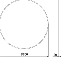 SILLA Miroir mural rond, 80 cm, cadre noir
