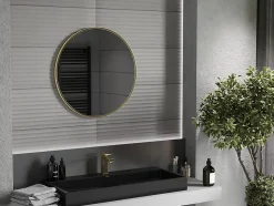 SILLA Miroir mural rond, 70 cm, cadre doré