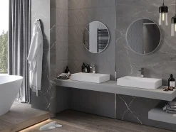 SILLA Miroir mural rond, 60 cm, cadre chromé