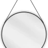 SILLA Miroir mural rond, 60 cm, cadre noir