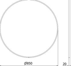 SILLA Miroir mural rond, 85 cm, cadre doré