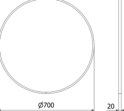 SILLA Miroir mural rond, 70 cm, cadre blanc