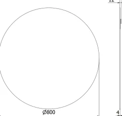 SILLA Miroir mural rond, 80 cm, sans cadre