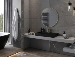 SILLA Miroir mural rond, 80 cm, cadre doré