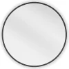 SILLA Miroir mural rond, 45 cm, cadre noir