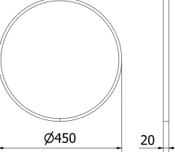 SILLA Miroir mural rond, 45 cm, cadre noir