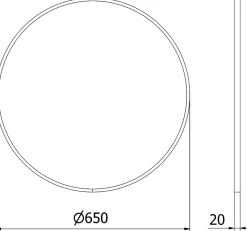 SILLA Miroir mural rond, 65 cm, cadre doré