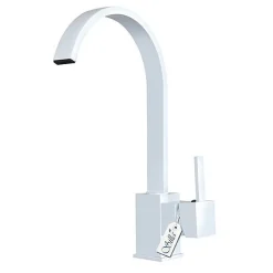 SILLA Mitigeur lavabo moderne en Laiton, économie d'eau, Blanc