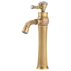 SILLA Mitigeur lavabo retro bec haut en Laiton, économie d'eau, Vintage doré