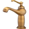 SILLA Mitigeur lavabo retro en Laiton, économie d'eau, Vintage doré