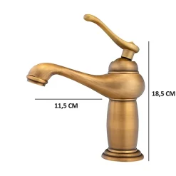 SILLA Mitigeur lavabo retro en Laiton, économie d'eau, Vintage doré