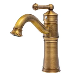SILLA Mitigeur lavabo retro en Laiton, économie d'eau, Vintage doré