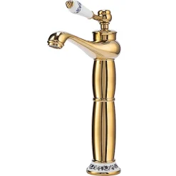 SILLA Mitigeur lavabo retro bec haut en Laiton, économie d'eau, Doré