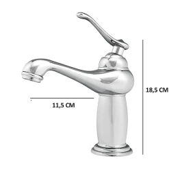 SILLA Mitigeur lavabo retro en Laiton, économie d'eau, Chromé