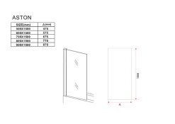 Silla Pare-baignoire ASTON, fixe, 50x150 cm, Chromé