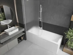 Silla Pare-baignoire fixe, 80x150 cm, Blanc