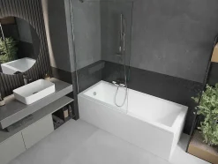 Silla Pare-baignoire fixe, 100x150 cm, Chromé